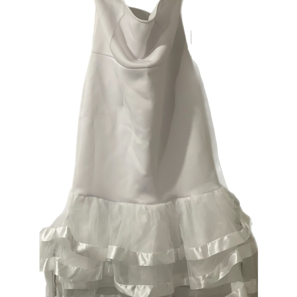 White Sleeveless Cowl Neck Wedding Sundress